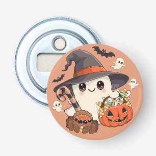 Schattig Halloween spookje in Kawaii-stijl Button Flesopener