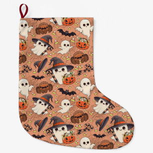 Schattig Halloween-spookje in Kawaii-stijl Grote Kerstsok