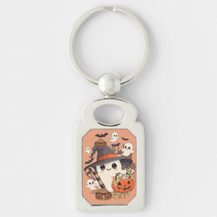 Schattig Halloween-spookje in Kawaii-stijl Sleutelhanger