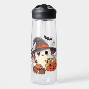 Schattig Halloween-spookje in Kawaii-stijl Waterfles