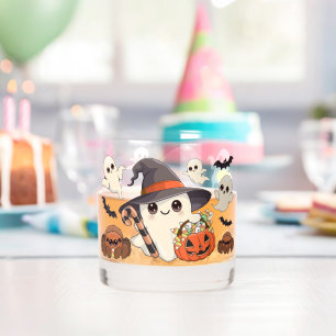 Schattig Halloween-spookje in Kawaii-stijl Whisky Glas