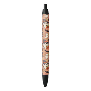 Schattig Halloween-spookje in Kawaii-stijl Zwarte Inkt Pen