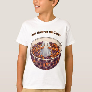 Schattig Halloween-spookje in snoepkom T-shirt