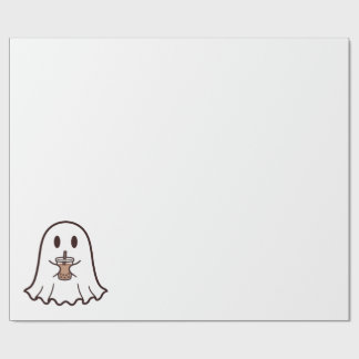 Schattig Halloween-spookje met Boba Cadeaupapier