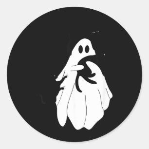 Schattig Halloween spookje met drie zwarte katten Ronde Sticker