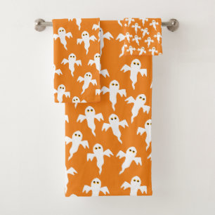 Schattig Halloween spookje oranje Bad Handdoek