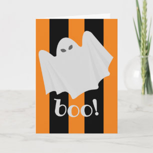 Schattig Halloween spookje oranje zwart "Spook-tac Kaart