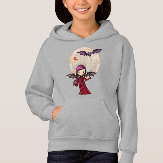 Schattig Halloween vampier wezen met kat (Voorkant)