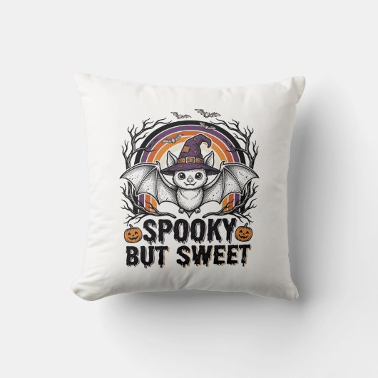 Schattig Halloween Vleermuis Vintage Gravure Spelo Kussen (Voorkant)