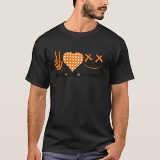 Schattig Halloween Vrede Liefde en Gnome Herfst Me T-shirt