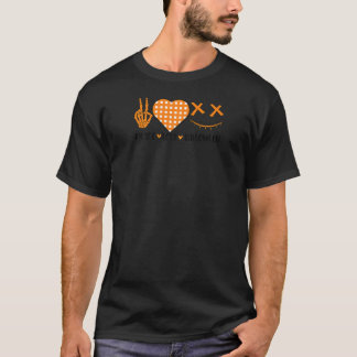 Schattig Halloween Vrede Liefde en Gnome Herfst Me T-shirt