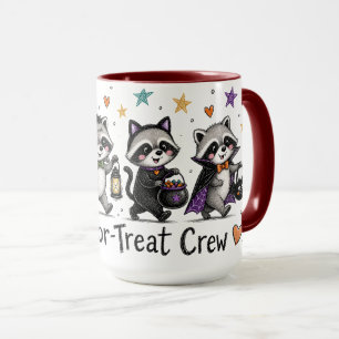 Schattig Halloween Wasbeer Trick-or-Treat Team Mok