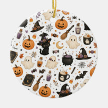 Schattig Halloween-waterverfpatroon met zwarte kat