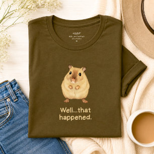 Schattig Hamster Ongemakkelijk Moment Humor T-shirt