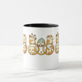 Schattig Hamster Trio Ringen Cartoon Kunst Mok (Midden)