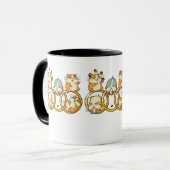 Schattig Hamster Trio Ringen Cartoon Kunst Mok (Voorkant links)