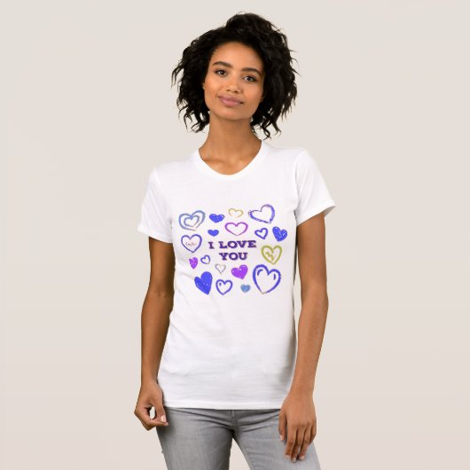 Schattig Hand Getekend Hart T-shirt (Voorkant volledig)
