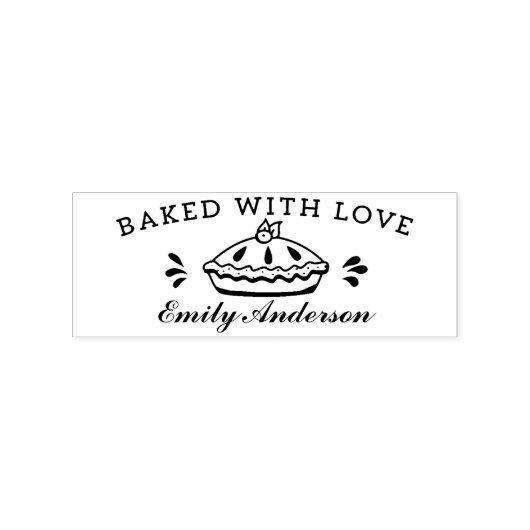 Schattig handgemaakt lettertype "gebakken met lief rubberstempel (Afrduk)