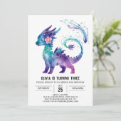 Schattig Happy Dragon Digitaal Meisje Verjaardag Kaart (Staand voorkant)