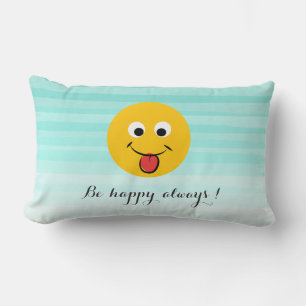 Schattig Happy Emoji Face-Be altijd gelukkig Kussen