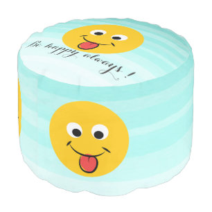 Schattig Happy Emoji Face-Be altijd gelukkig Poef