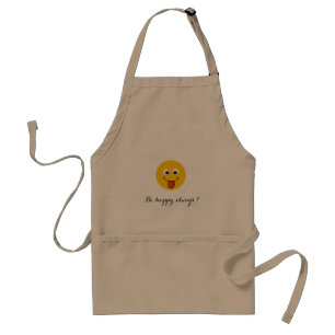 Schattig Happy Emoji Face-Be altijd gelukkig Standaard Schort
