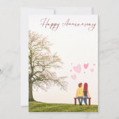 Schattig Happy Jubileum platte Kaart (Voorkant)