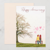 Schattig Happy Jubileum platte Kaart (Voorkant / Achterkant)