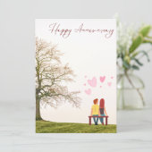 Schattig Happy Jubileum platte Kaart (Staand voorkant)