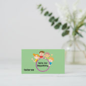 Schattig Happy Kinder design Babyzittend Visitekaartje (Staand voorkant)