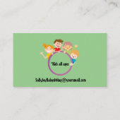 Schattig Happy Kinder design Babyzittend Visitekaartje (Achterkant)