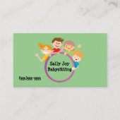 Schattig Happy Kinder design Babyzittend Visitekaartje (Voorkant)