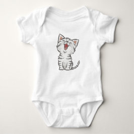 Schattig Happy Mewed Grey (grijs) kitten Romper