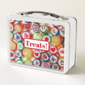 Schattig hard Snoep Treats Metal Lunchbox (Achterkant)