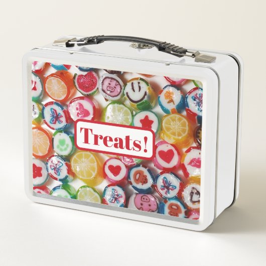 Schattig hard Snoep Treats Metal Lunchbox (Achterkant)