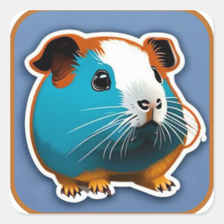 Schattig Harig Zoet Cavia #10 Vierkante Sticker
