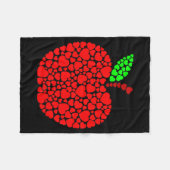 Schattig Hart Appel Rood Mannen Vrouwen Grappige V Fleece Deken (Voorkant (Horizontaal))