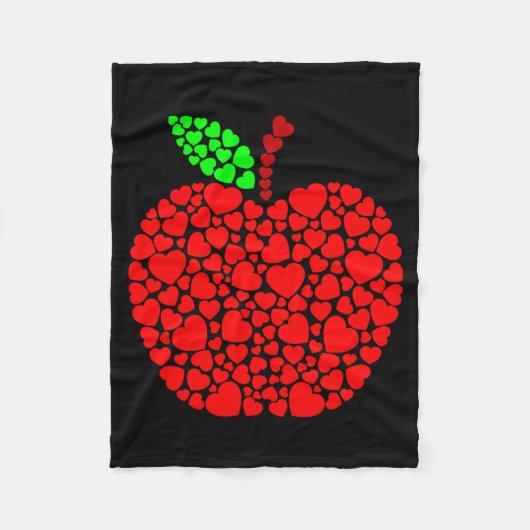 Schattig Hart Appel Rood Mannen Vrouwen Grappige V Fleece Deken (Voorkant)