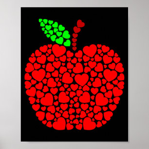 Schattig Hart Appel Rood Mannen Vrouwen Grappige V Poster