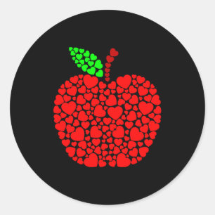 Schattig Hart Appel Rood Mannen Vrouwen Grappige V Ronde Sticker