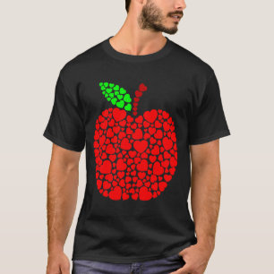 Schattig Hart Appel Rood Mannen Vrouwen Grappige V T-shirt