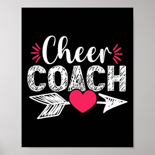 Schattig Hart Cheer Coach Cheerleading Cheerleader Poster (Voorkant)