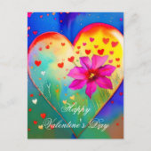Schattig hart en bloem valentijn briefkaart (Voorkant)