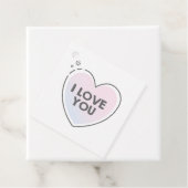 Schattig hart en "ik hou van jou" tekst bedankjes labels (In situ)