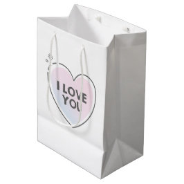 Schattig hart en "ik hou van jou" tekst medium cadeauzakje