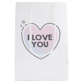 Schattig hart en "ik hou van jou" tekst medium cadeauzakje (Achterkant)