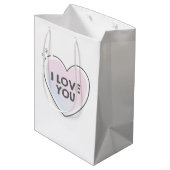 Schattig hart en "ik hou van jou" tekst medium cadeauzakje (Achterkant Gekanteld)