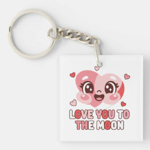 Schattig Hart Karakter Liefde Tot De Maan Sleutelhanger