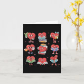 Schattig Hart Lezen Boek Nerd Boekworm Valentijnsd Kaart (Gele Bloem)