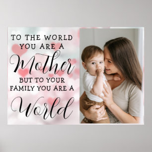 Schattig HART LIEFDE JE MA MA Moederdag Foto Poster